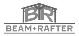 B R BEAM + RAFTER. logo