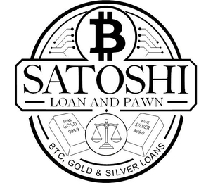 B SATOSHI - LOAN AND PAWN - FINE GOLD 999.9 FINE SILVER 999.0 BTC, GOLD & SILVER LOANS logo