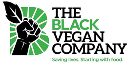 B THE BLACK VEGAN COMPANY SAVING LIVES.STARTING WITH FOOD. logo