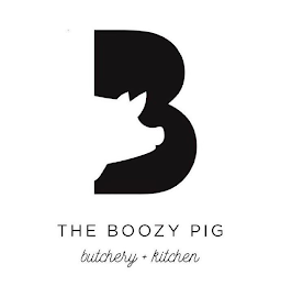 B THE BOOZY PIG BUTCHERY + KITCHEN logo