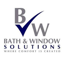 B W BATH & WINDOW SOLUTIONS WHERE COMFORT IS CREATED logo