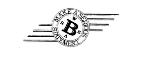 B WEAR MAKE A SERIOUS STATEMENT logo