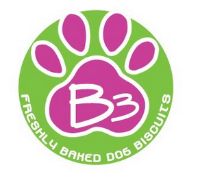 B3 FRESHLY BAKED DOG BISCUITS logo