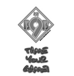 B9B BACK 9 BEVERAGE LLC TAME YOUR GAME! logo