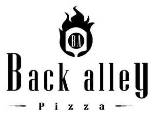 BA BACK ALLEY PIZZA logo