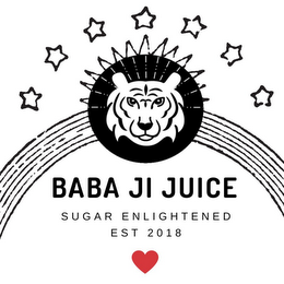 BABA JI JUICE SUGAR ENLIGHTENED EST 2018 logo