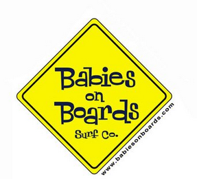 BABIES ON BOARDS SURF CO. WWW.BABIESONBOARDS.COM logo
