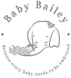 BABY BAILEY BECAUSE EVERY BABY NEEDS TOBE EMBRACED logo