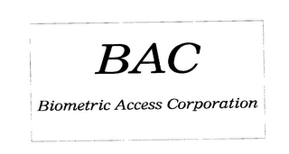 BAC BIOMETRIC ACCESS CORPORATION logo