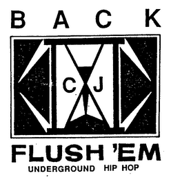 BACK CJ FLUSH'EM UNDERGROUND HIP HOP logo