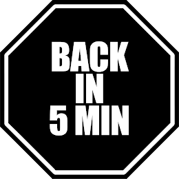 BACK IN 5 MIN logo