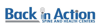 BACK IN ACTION SPINE AND HEALTH CENTERS logo