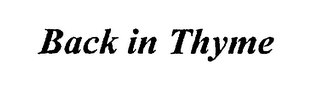 BACK IN THYME logo