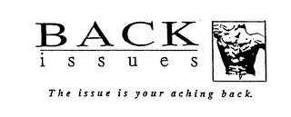 BACK ISSUES THE ISSUE IS YOUR ACHING BACK. logo