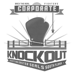 BACK THE REAL FIGHTERS CORPORATE KNOCKOUT BENEFITING EASTER SEALS OF SOUTH FLORIDA. logo