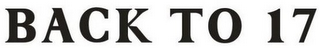 BACK TO 17 logo