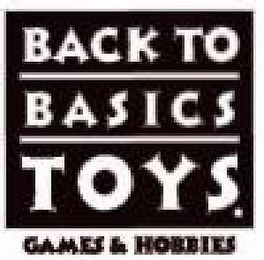 BACK TO BASICS TOYS. GAMES & HOBBIES logo