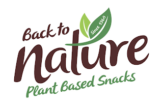 BACK TO NATURE SINCE 1960 PLANT BASED SNACKS logo