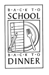 BACK TO SCHOOL BACK TO DINNER logo