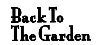 BACK TO THE GARDEN logo