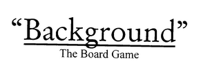 "BACKGROUND" THE BOARD GAME logo