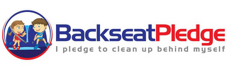 BACKSEAT PLEDGE I PLEDGE TO CLEAN UP BEHIND MYSELF logo