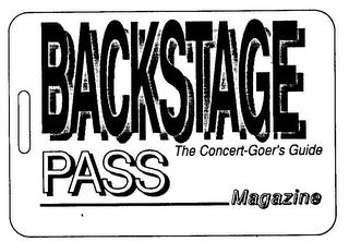 BACKSTAGE PASS MAGAZINE THE CONCERT-GOER'S GUIDE logo