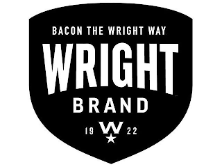 BACON THE WRIGHT WAY WRIGHT BRAND 1922 logo