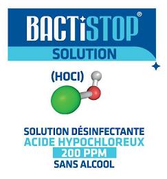 BACTISTOP SOLUTION HOCL SOLUTION DESINFECTANTE ACIDE HYPOCHLOREUX 200 PPM SANS ALCOOL logo