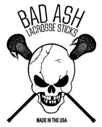 BAD ASH LACROSSE STICKS MADE IN THE USA logo