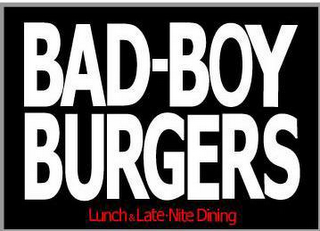 BAD-BOY BURGERS LUNCH & LATE-NITE DINING logo