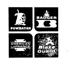 BADGER B BLAZE GUARD POWHATAN AMERICAN LA FRANCE logo