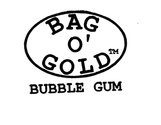 BAG O' GOLD BUBBLE GUM NET WT .2OZ. (57G) logo