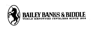 BAILEY BANKS & BIDDLE WORLD RENOWNED JEWELERS SINCE 1832 logo