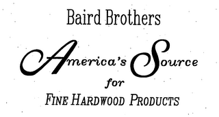 BAIRD BROTHERS AMERICA'S SOURCE FOR FINE HARDWOOD PRODUCTS logo