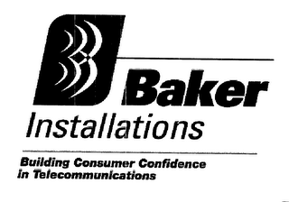 BAKER INSTALLATIONS BUILDING CONSUMER CONFIDENCE IN TELECOMMUNICATIONS logo