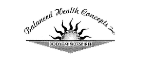 BALANCED HEALTH CONCEPTS INC. BODY MINDSPIRIT logo