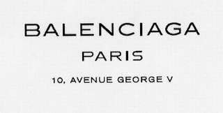 BALENCIAGA PARIS 10, AVENUE GEORGE V logo