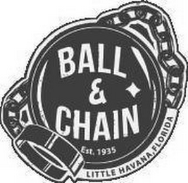 BALL & CHAIN EST. 1935 LITTLE HAVANA, FLORIDA logo