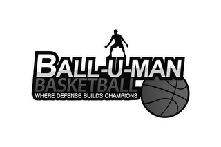 BALL-U-MAN BASKETBALL WHERE DEFENSE BUILDS CHAMPIONS logo