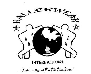 BALLERWEAR INTERNATIONAL "AUTHENTIC APPAREL FOR THE TRUE BALLER" logo