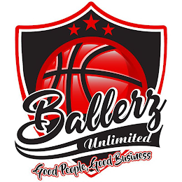 BALLERZ UNLIMITED GOOD PEOPLE, GOOD BUSINESS logo