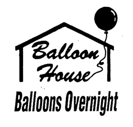 BALLOON HOUSE BALLOONS OVERNIGHT logo