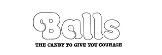 BALLS THE CANDY TO GIVE YOU COURAGE logo