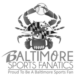 BALTIMORE SPORTS FANATICS PROUD TO BE A BALTIMORE SPORTS FAN logo