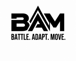 BAM BATTLE. ADAPT. MOVE. logo