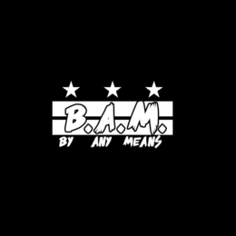 B.A.M. BY ANY MEANS logo
