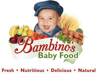 BAMBINO'S BABY FOOD, FRESH, NUTRITIOUS, DELICIOUS, NATURAL logo