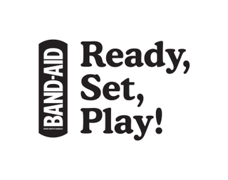 BAND-AID BRAND ADHESIVE BANDAGES READY, SET, PLAY! logo