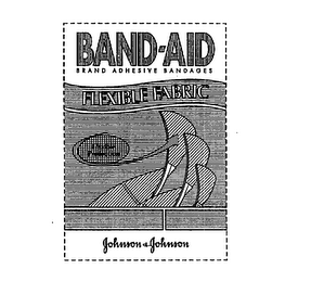 BAND-AID FLEXIBLE FABRIC BRAND ADHESIVE BANDAGES FLEXIBLE PROTECTION JOHNSON & JOHNSON logo